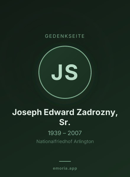 Gedenkportrait von Joseph Edward Zadrozny, Sr.