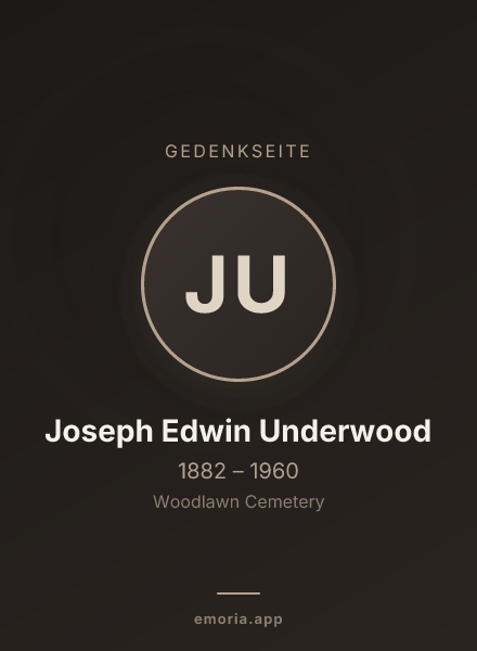 Gedenkportrait von Joseph Edwin Underwood