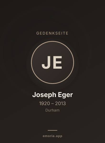 Gedenkportrait von Joseph Eger