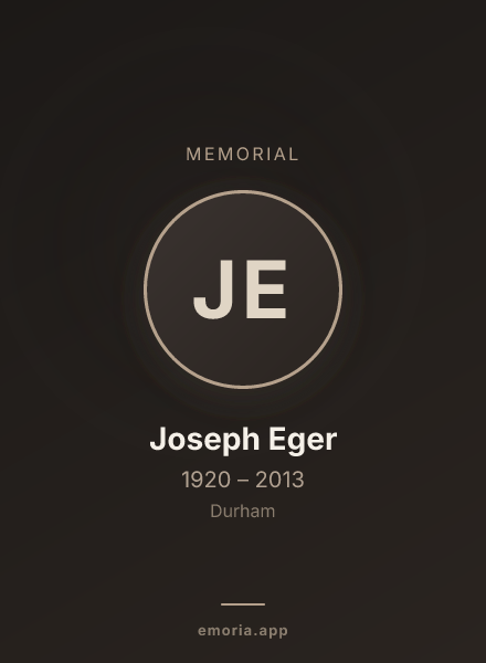 Memorial portrait of Joseph Eger
