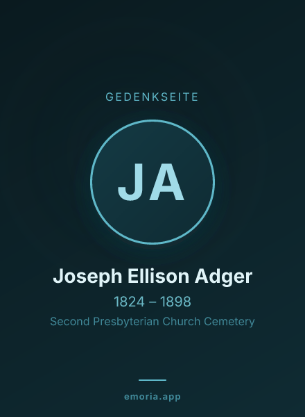 Gedenkportrait von Joseph Ellison Adger