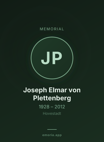 Memorial portrait of Joseph Elmar von Plettenberg