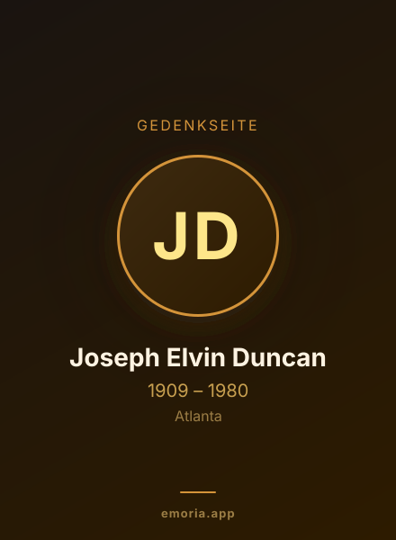 Gedenkportrait von Joseph Elvin Duncan