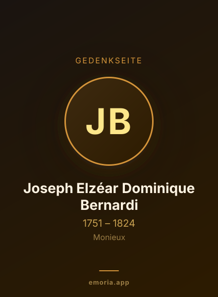 Gedenkportrait von Joseph Elzéar Dominique Bernardi