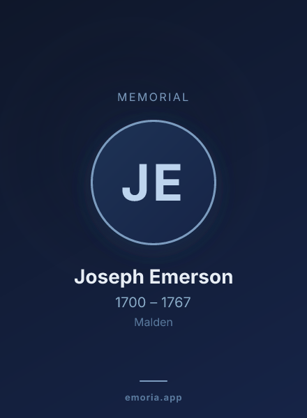 Memorial portrait of Joseph Emerson
