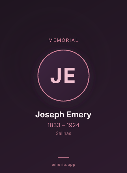 Memorial portrait of Joseph Emery