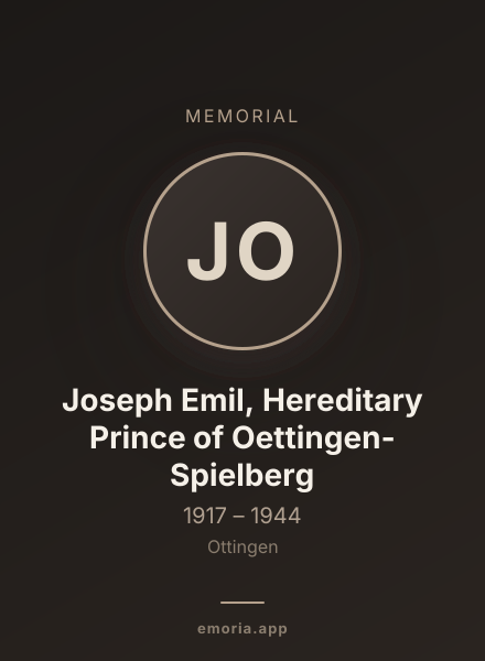 Memorial portrait of Joseph Emil, Hereditary Prince of Oettingen-Spielberg
