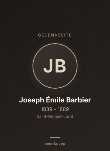 Gedenkportrait von Joseph Émile Barbier