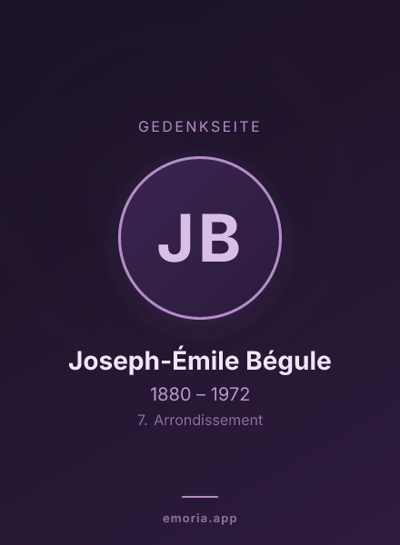 Gedenkportrait von Joseph-Émile Bégule