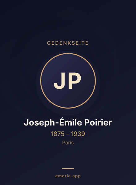 Gedenkportrait von Joseph-Émile Poirier