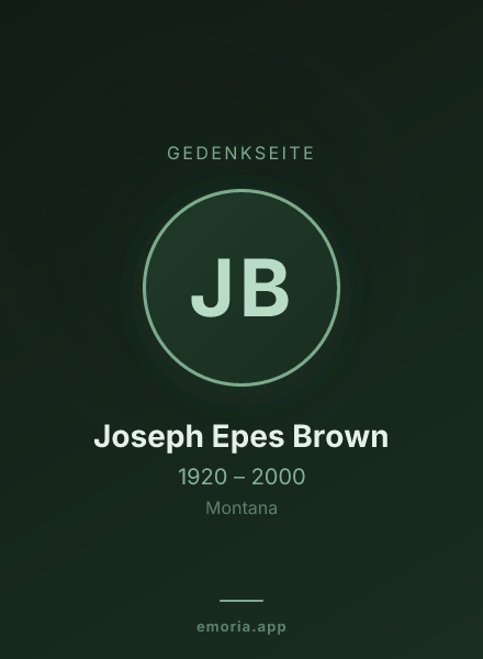 Gedenkportrait von Joseph Epes Brown