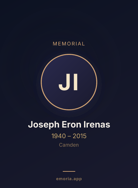 Memorial portrait of Joseph Eron Irenas