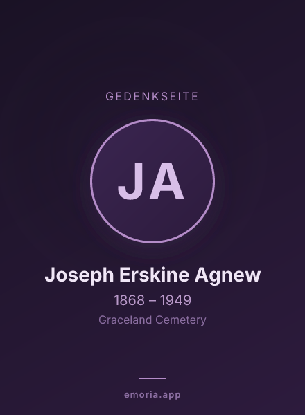 Gedenkportrait von Joseph Erskine Agnew