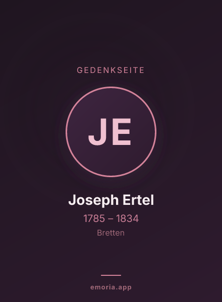 Gedenkportrait von Joseph Ertel