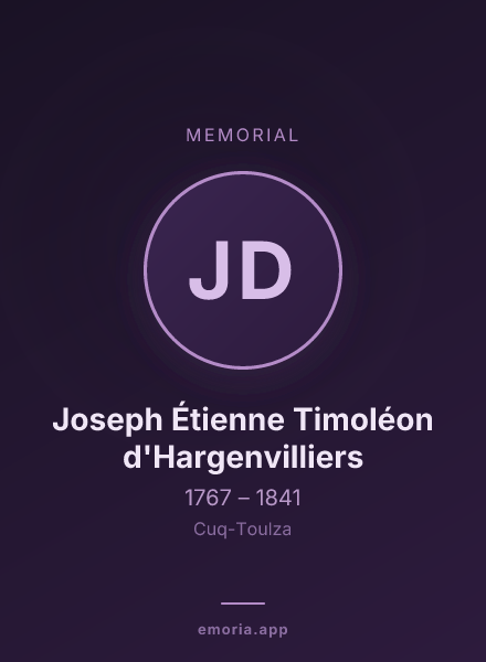 Memorial portrait of Joseph Étienne Timoléon d'Hargenvilliers