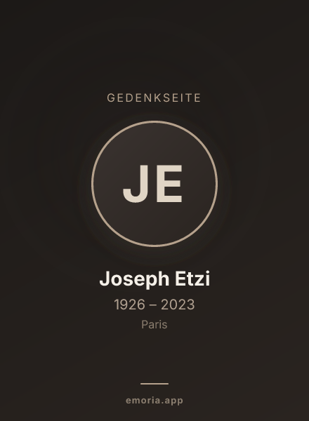 Gedenkportrait von Joseph Etzi