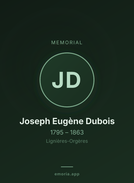 Memorial portrait of Joseph Eugène Dubois
