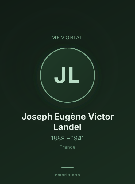Memorial portrait of Joseph Eugène Victor Landel