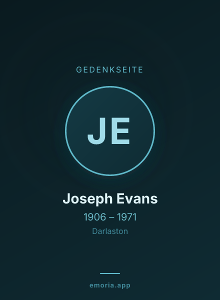 Gedenkportrait von Joseph Evans