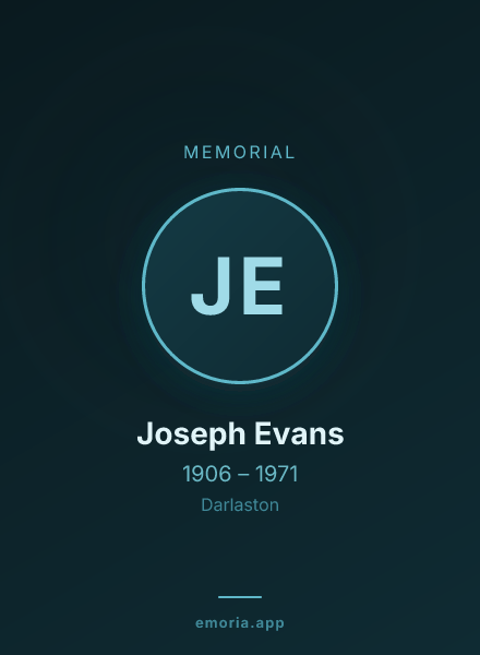 Memorial portrait of Joseph Evans