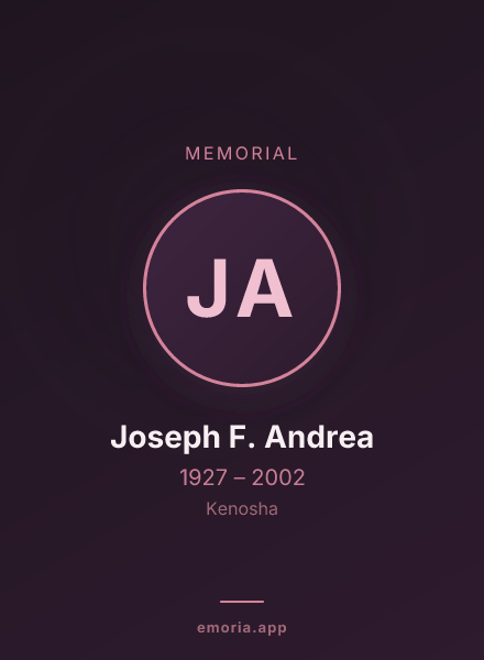 Memorial portrait of Joseph F. Andrea