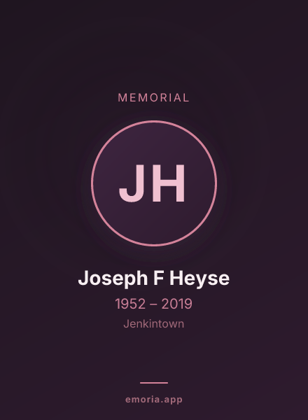 Memorial portrait of Joseph F Heyse