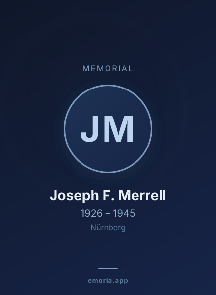 Memorial portrait of Joseph F. Merrell