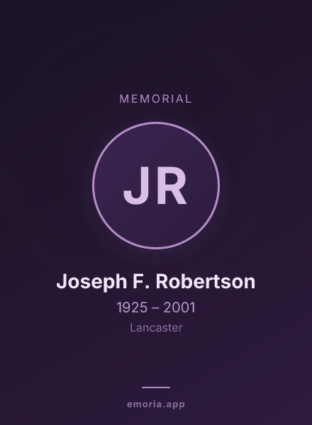 Memorial portrait of Joseph F. Robertson