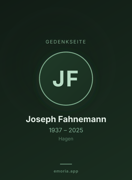 Gedenkportrait von Joseph Fahnemann