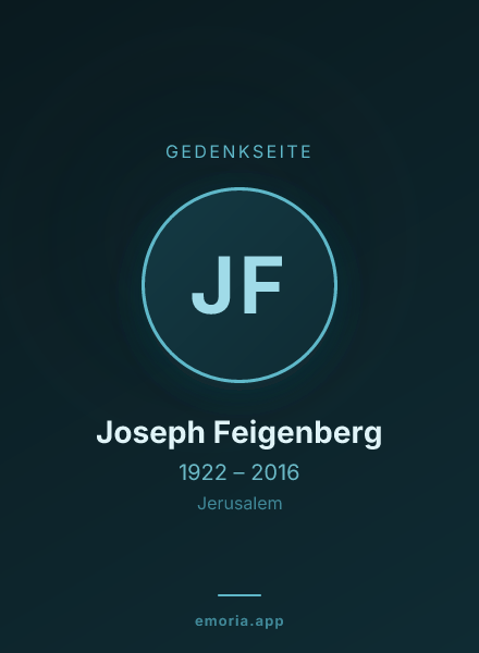 Gedenkportrait von Joseph Feigenberg