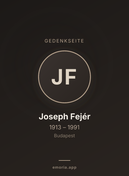Gedenkportrait von Joseph Fejér