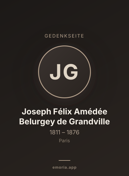 Gedenkportrait von Joseph Félix Amédée Belurgey de Grandville