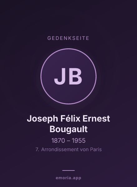 Gedenkportrait von Joseph Félix Ernest Bougault