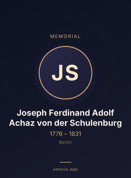 Memorial portrait of Joseph Ferdinand Adolf Achaz von der Schulenburg