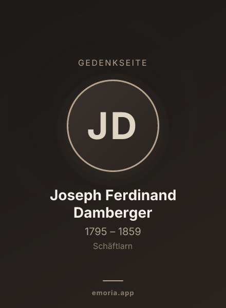Gedenkportrait von Joseph Ferdinand Damberger