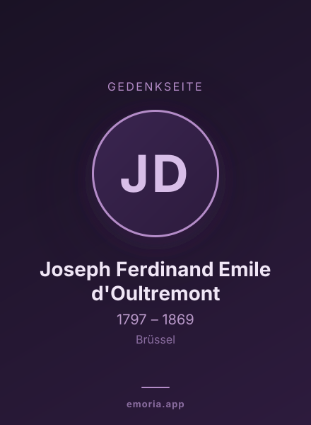 Gedenkportrait von Joseph Ferdinand Emile d'Oultremont