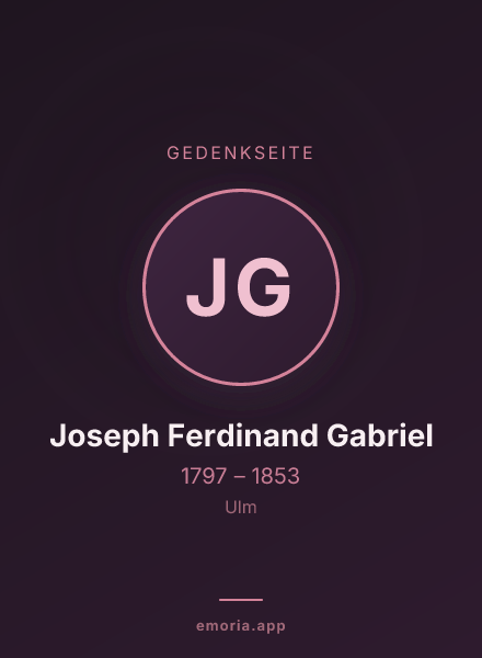 Gedenkportrait von Joseph Ferdinand Gabriel