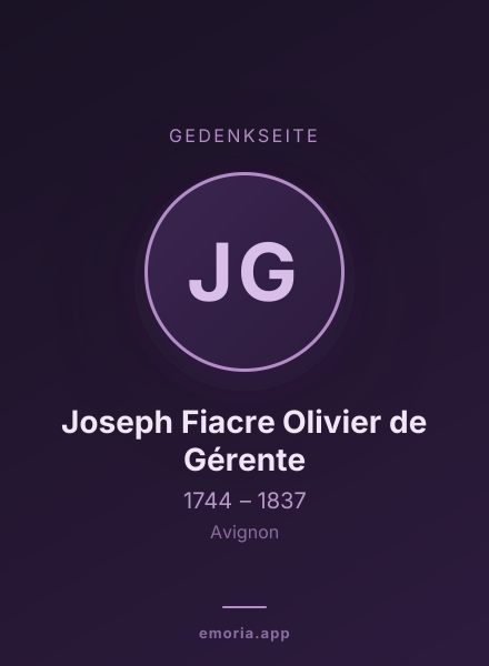 Gedenkportrait von Joseph Fiacre Olivier de Gérente