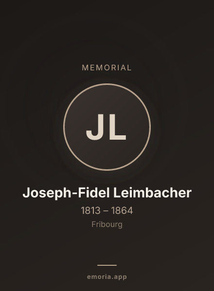 Memorial portrait of Joseph-Fidel Leimbacher
