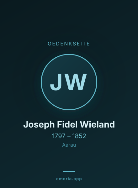 Gedenkportrait von Joseph Fidel Wieland
