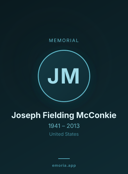 Memorial portrait of Joseph Fielding McConkie