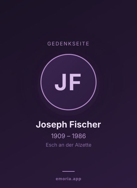 Gedenkportrait von Joseph Fischer