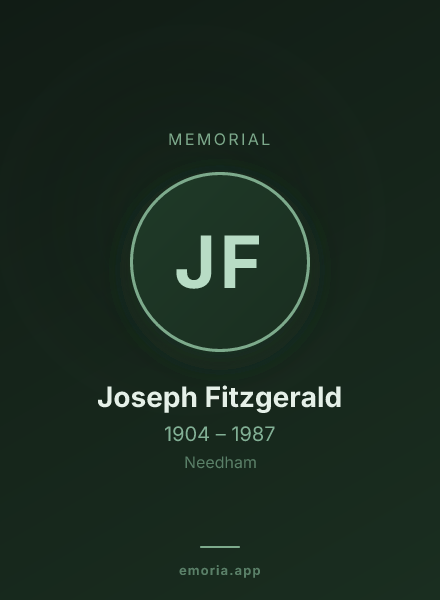 Memorial portrait of Joseph Fitzgerald