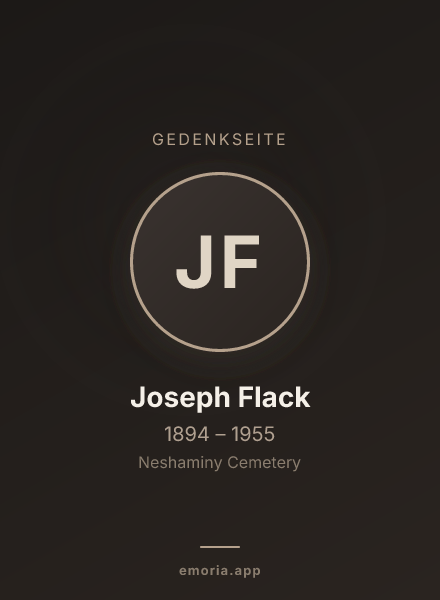 Gedenkportrait von Joseph Flack