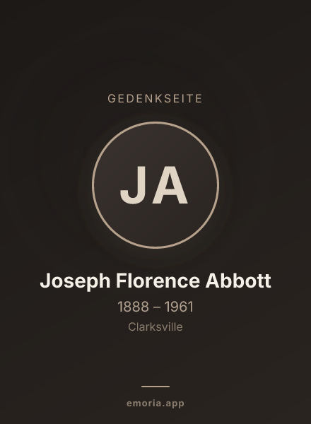 Gedenkportrait von Joseph Florence Abbott