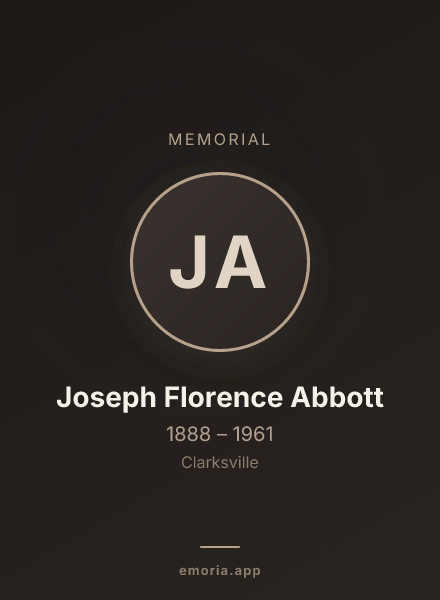 Memorial portrait of Joseph Florence Abbott