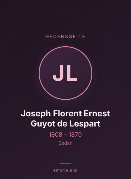 Gedenkportrait von Joseph Florent Ernest Guyot de Lespart
