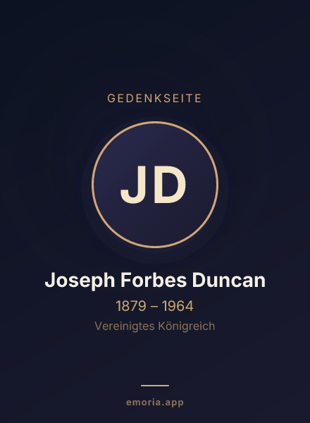 Gedenkportrait von Joseph Forbes Duncan