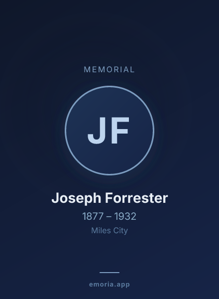 Memorial portrait of Joseph Forrester