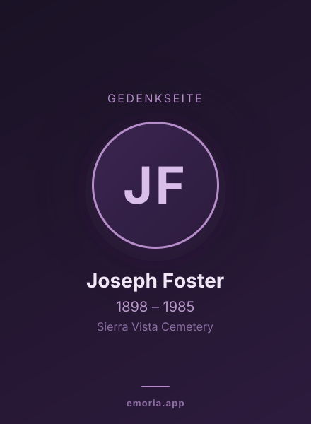 Gedenkportrait von Joseph Foster
